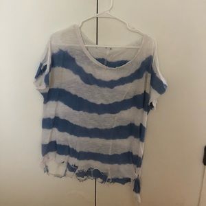 Free People Striped Tie Dye Top